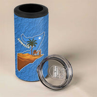 Somalia 4 in 1 Can Cooler Tumbler with Camel Desert Map Palm Tree Heritage Spirit