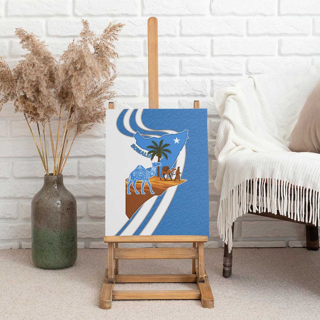 Somalia Canvas Wall Art with Camel Desert Map Palm Tree Heritage Spirit