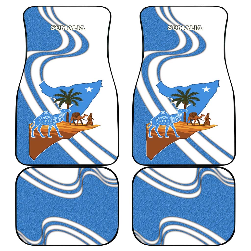 Somalia Car Mats with Camel Desert Map Palm Tree Heritage Spirit