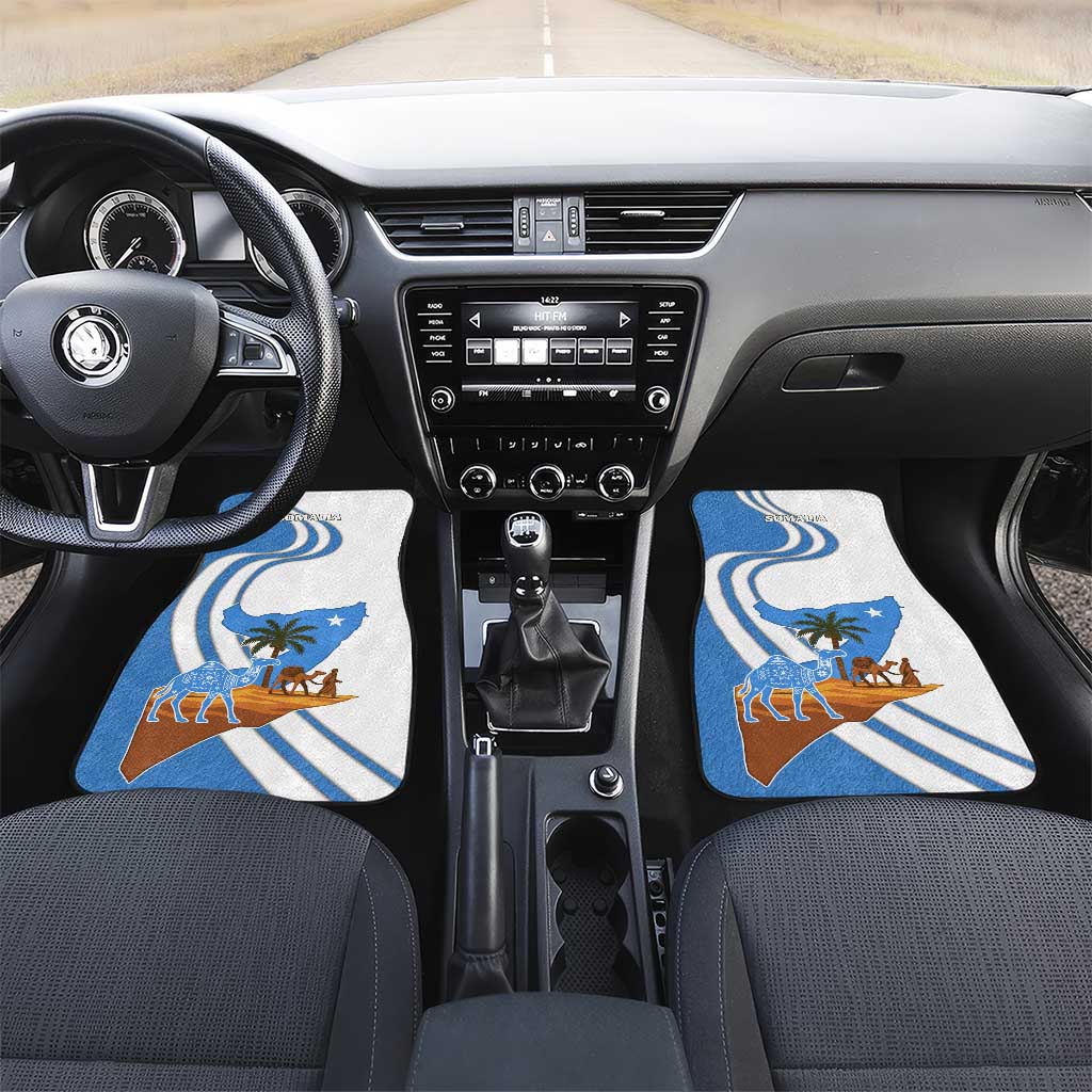 Somalia Car Mats with Camel Desert Map Palm Tree Heritage Spirit