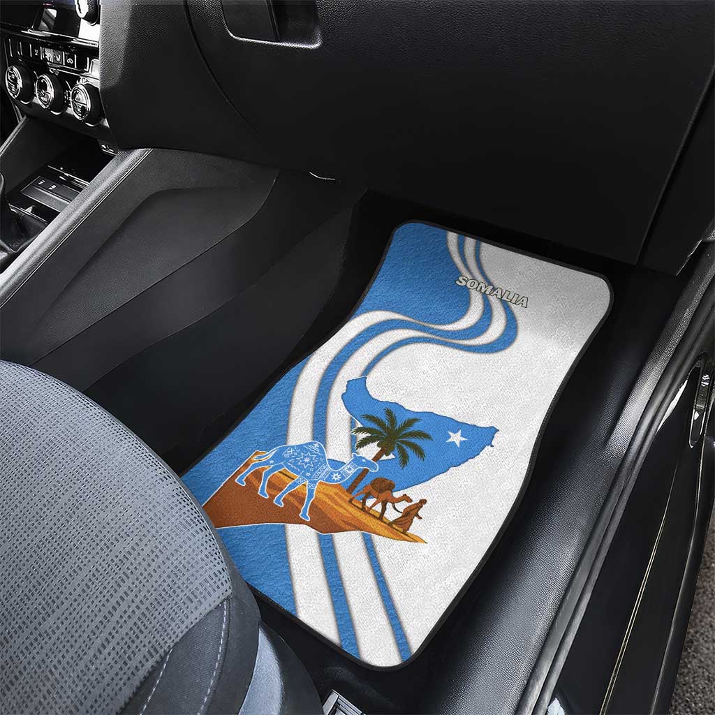 Somalia Car Mats with Camel Desert Map Palm Tree Heritage Spirit