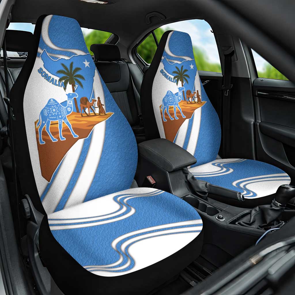 Somalia Car Seat Cover with Camel Desert Map Palm Tree Heritage Spirit