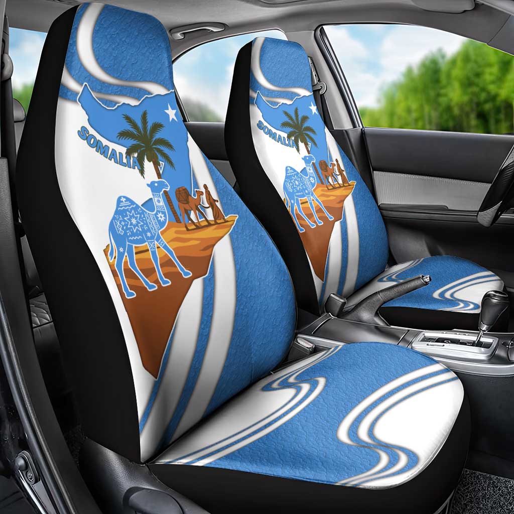 Somalia Car Seat Cover with Camel Desert Map Palm Tree Heritage Spirit