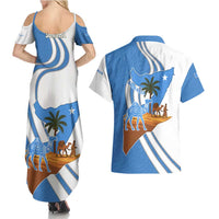 Somalia Couples Matching Summer Maxi Dress and Hawaiian Shirt with Camel Desert Map Palm Tree Heritage Spirit