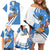 Somalia Family Matching Off Shoulder Short Dress and Hawaiian Shirt with Camel Desert Map Palm Tree Heritage Spirit