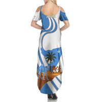 Somalia Family Matching Summer Maxi Dress and Hawaiian Shirt with Camel Desert Map Palm Tree Heritage Spirit