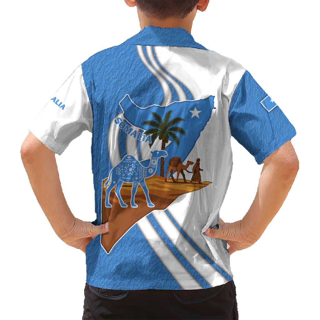 Somalia Family Matching Tank Maxi Dress and Hawaiian Shirt with Camel Desert Map Palm Tree Heritage Spirit