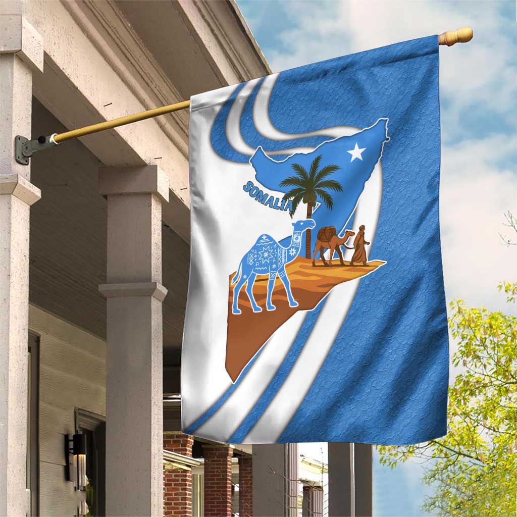Somalia Garden Flag with Camel Desert Map Palm Tree Heritage Spirit