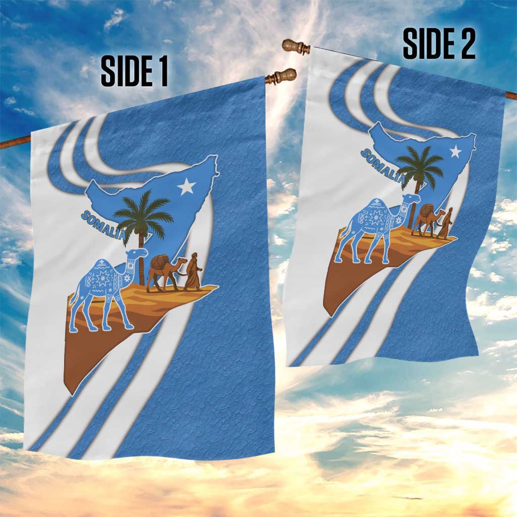 Somalia Garden Flag with Camel Desert Map Palm Tree Heritage Spirit