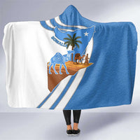 Somalia Hooded Blanket with Camel Desert Map Palm Tree Heritage Spirit