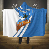 Somalia Hooded Blanket with Camel Desert Map Palm Tree Heritage Spirit