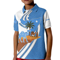 Somalia Kid Polo Shirt with Camel Desert Map Palm Tree Heritage Spirit