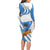 Somalia Long Sleeve Bodycon Dress with Camel Desert Map Palm Tree Heritage Spirit