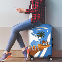 Somalia Luggage Cover with Camel Desert Map Palm Tree Heritage Spirit