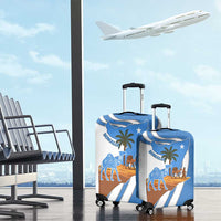 Somalia Luggage Cover with Camel Desert Map Palm Tree Heritage Spirit