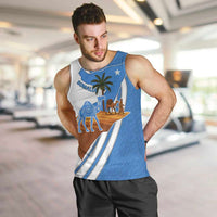 Somalia Men Tank Top with Camel Desert Map Palm Tree Heritage Spirit