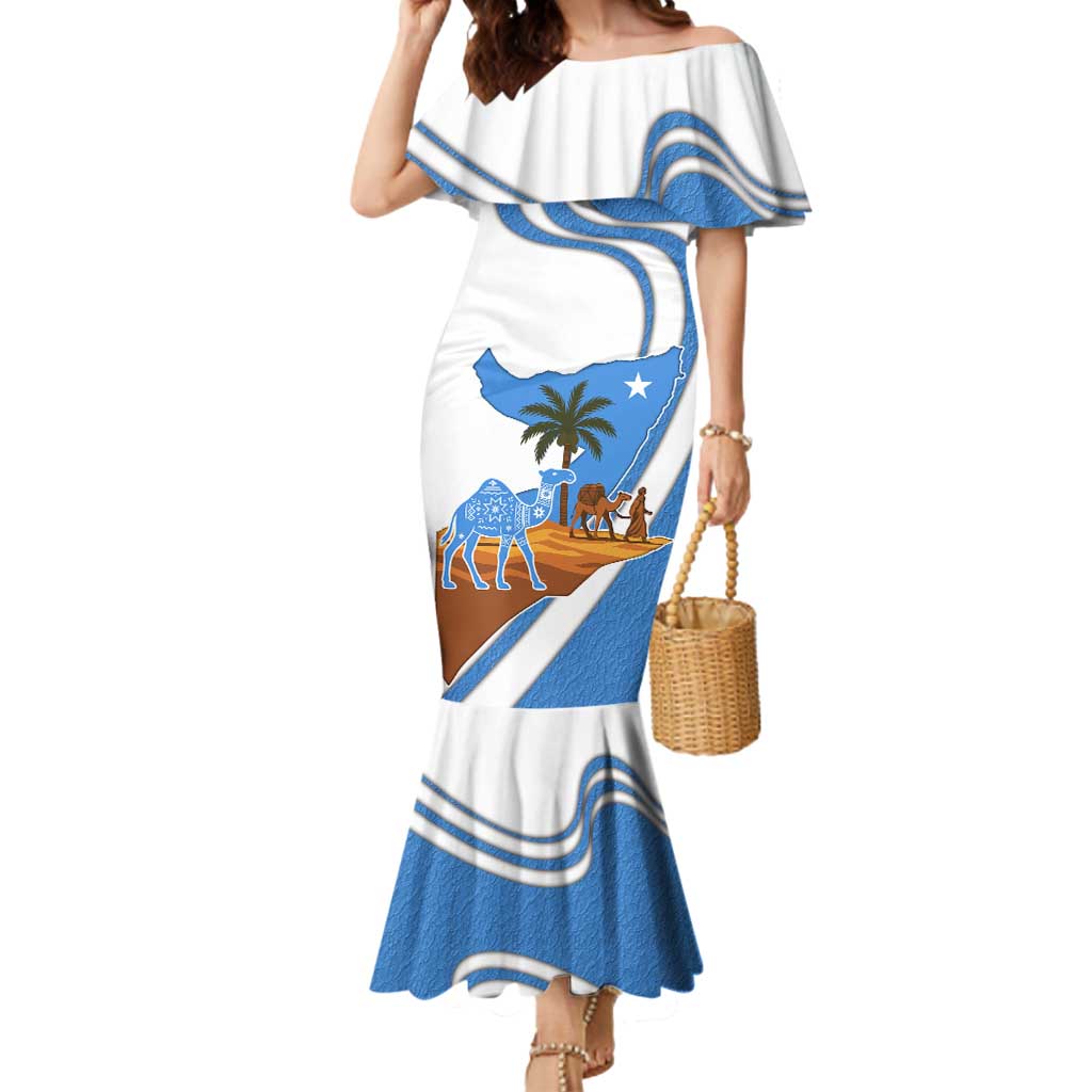 Somalia Mermaid Dress with Camel Desert Map Palm Tree Heritage Spirit