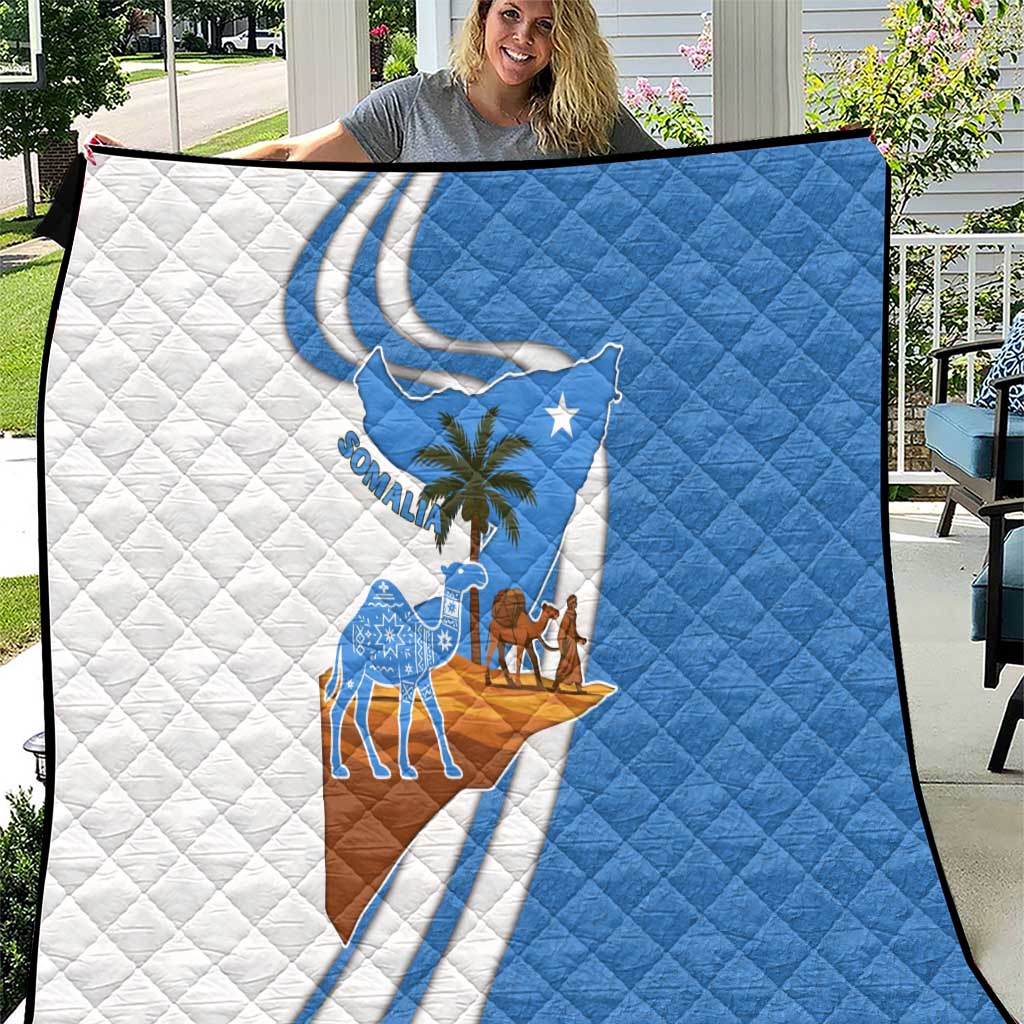 Somalia Quilt with Camel Desert Map Palm Tree Heritage Spirit