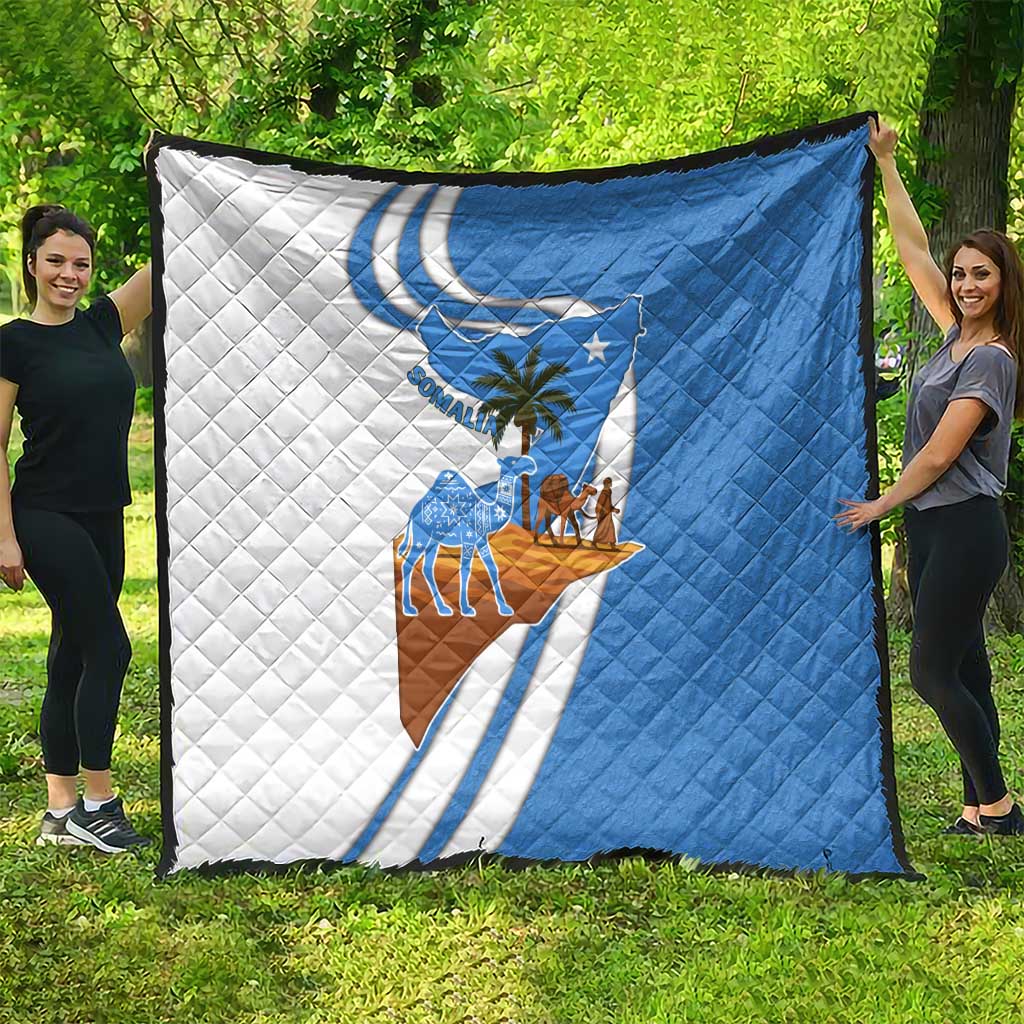 Somalia Quilt with Camel Desert Map Palm Tree Heritage Spirit
