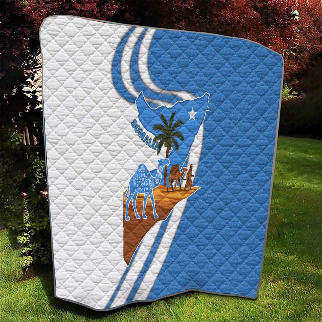 Somalia Quilt with Camel Desert Map Palm Tree Heritage Spirit