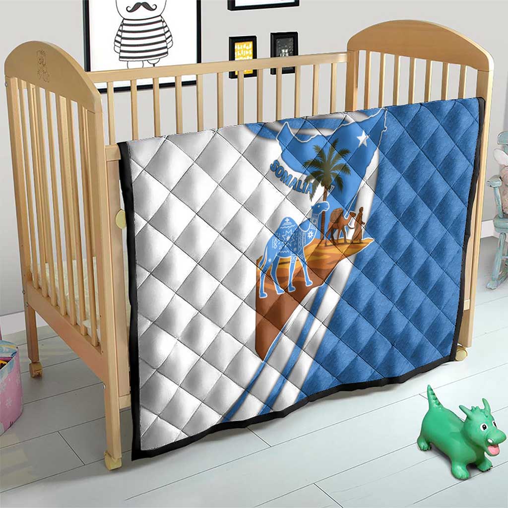 Somalia Quilt with Camel Desert Map Palm Tree Heritage Spirit