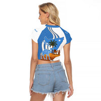 Somalia Raglan Cropped T Shirt with Camel Desert Map Palm Tree Heritage Spirit