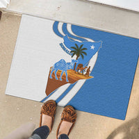 Somalia Rubber Doormat with Camel Desert Map Palm Tree Heritage Spirit