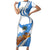 Somalia Short Sleeve Bodycon Dress with Camel Desert Map Palm Tree Heritage Spirit