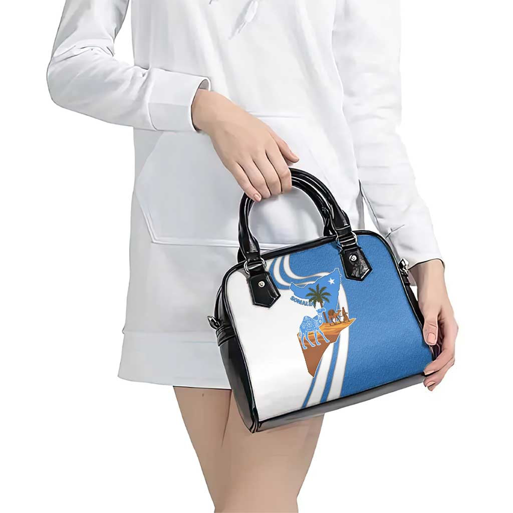 Somalia Shoulder Handbag with Camel Desert Map Palm Tree Heritage Spirit