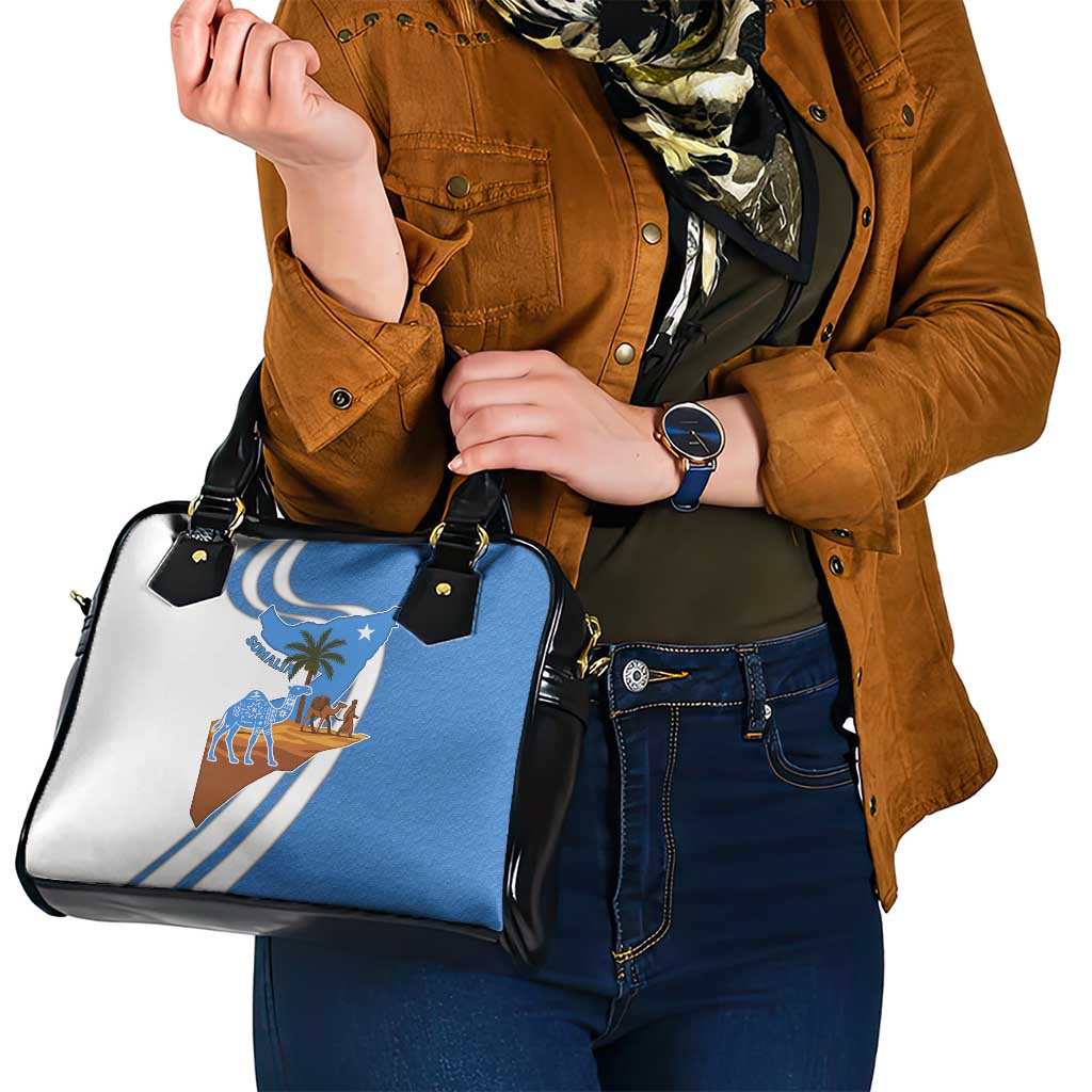 Somalia Shoulder Handbag with Camel Desert Map Palm Tree Heritage Spirit