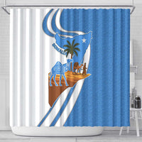 Somalia Shower Curtain with Camel Desert Map Palm Tree Heritage Spirit