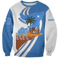 Somalia Sweatshirt with Camel Desert Map Palm Tree Heritage Spirit