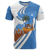 Somalia T Shirt with Camel Desert Map Palm Tree Heritage Spirit