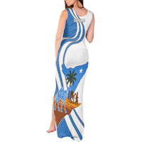 Somalia Tank Maxi Dress with Camel Desert Map Palm Tree Heritage Spirit