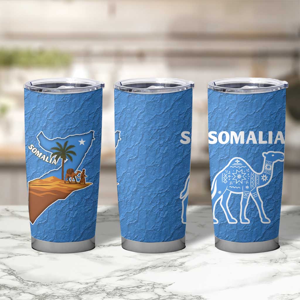 Somalia Tumbler Cup with Camel Desert Map Palm Tree Heritage Spirit