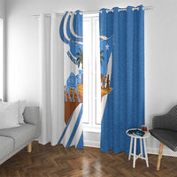 Somalia Window Curtain with Camel Desert Map Palm Tree Heritage Spirit