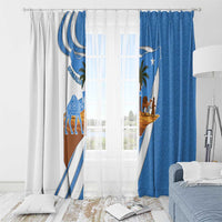 Somalia Window Curtain with Camel Desert Map Palm Tree Heritage Spirit