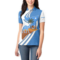 Somalia Women Polo Shirt with Camel Desert Map Palm Tree Heritage Spirit