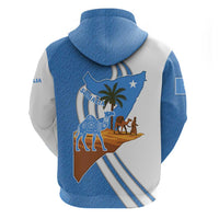 Somalia Zip Hoodie with Camel Desert Map Palm Tree Heritage Spirit