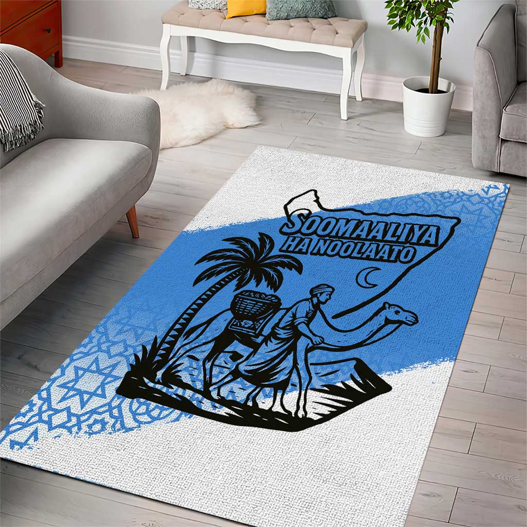 Somalia Area Rug with Soomaaliya Ha Noolaato Nomad Moon Flag Spirit