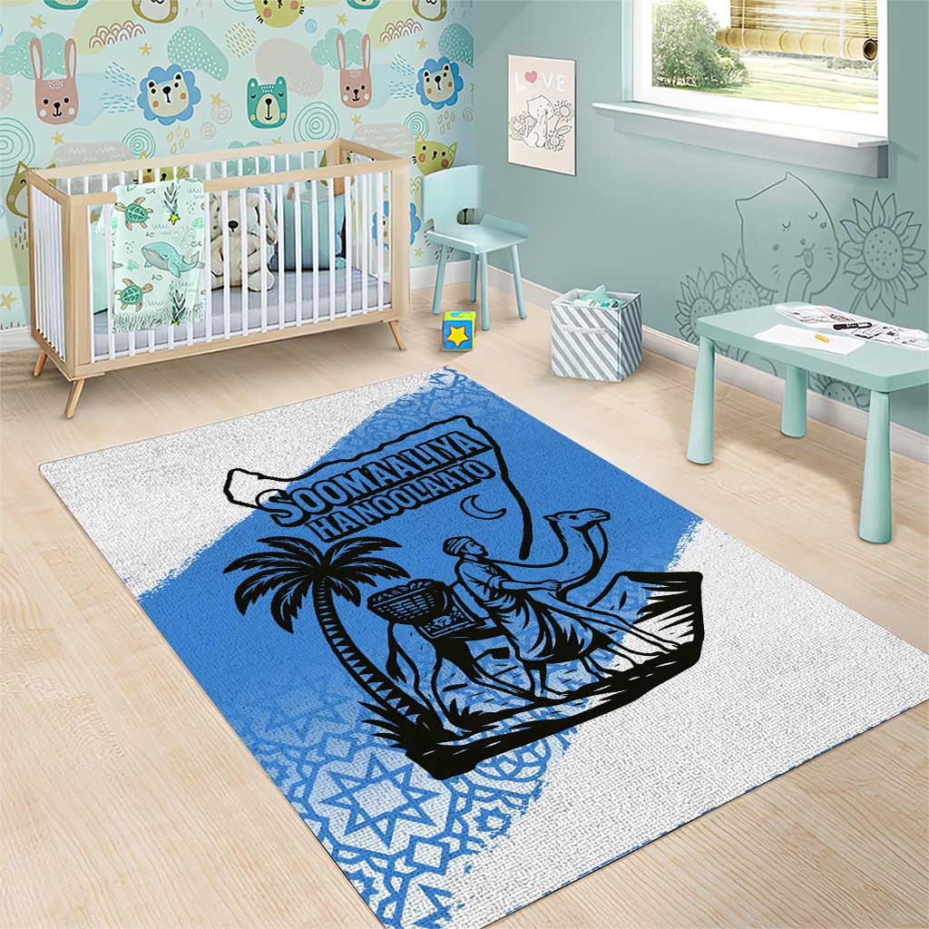 Somalia Area Rug with Soomaaliya Ha Noolaato Nomad Moon Flag Spirit