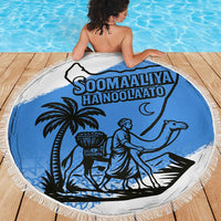 Somalia Beach Blanket with Soomaaliya Ha Noolaato Nomad Moon Flag Spirit