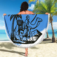 Somalia Beach Blanket with Soomaaliya Ha Noolaato Nomad Moon Flag Spirit