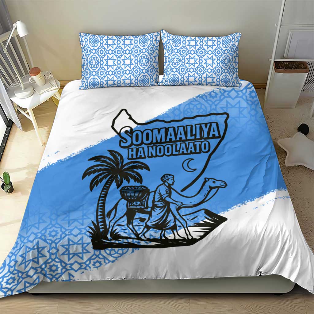 Somalia Bedding Set with Soomaaliya Ha Noolaato Nomad Moon Flag Spirit
