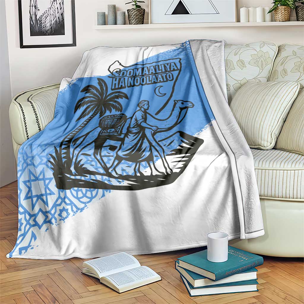 Somalia Blanket with Soomaaliya Ha Noolaato Nomad Moon Flag Spirit