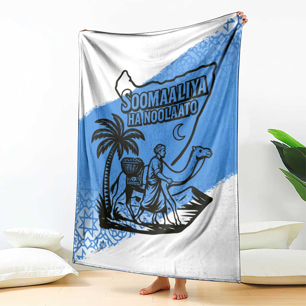 Somalia Blanket with Soomaaliya Ha Noolaato Nomad Moon Flag Spirit