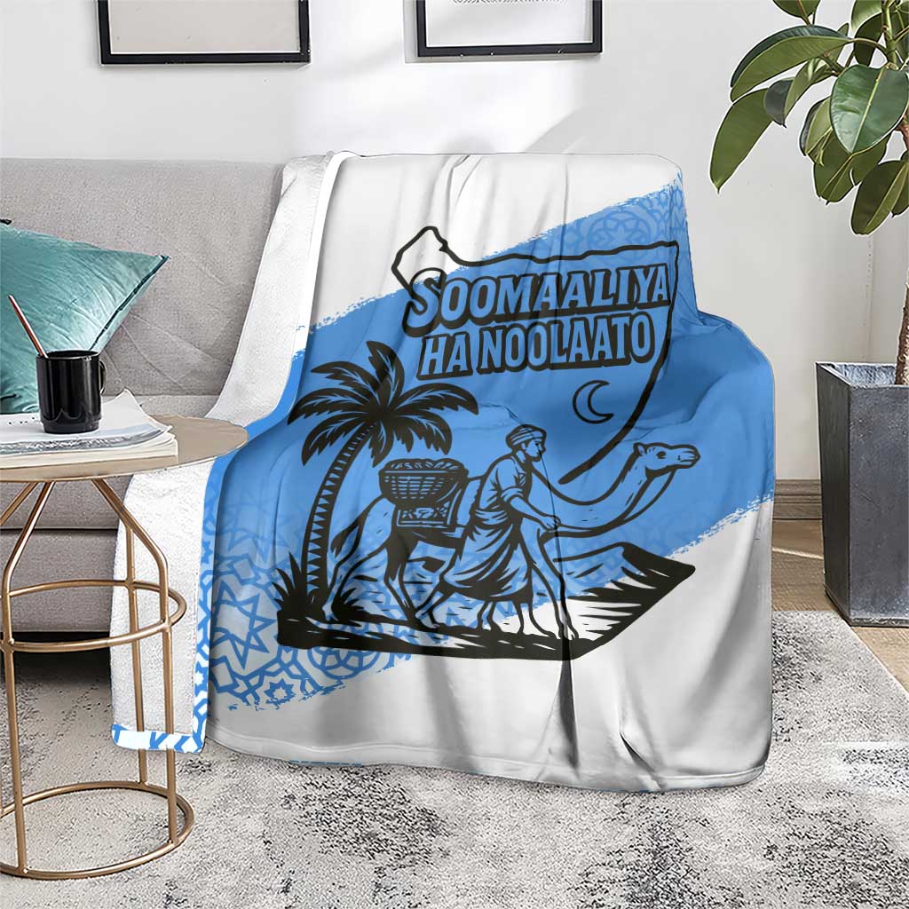 Somalia Blanket with Soomaaliya Ha Noolaato Nomad Moon Flag Spirit