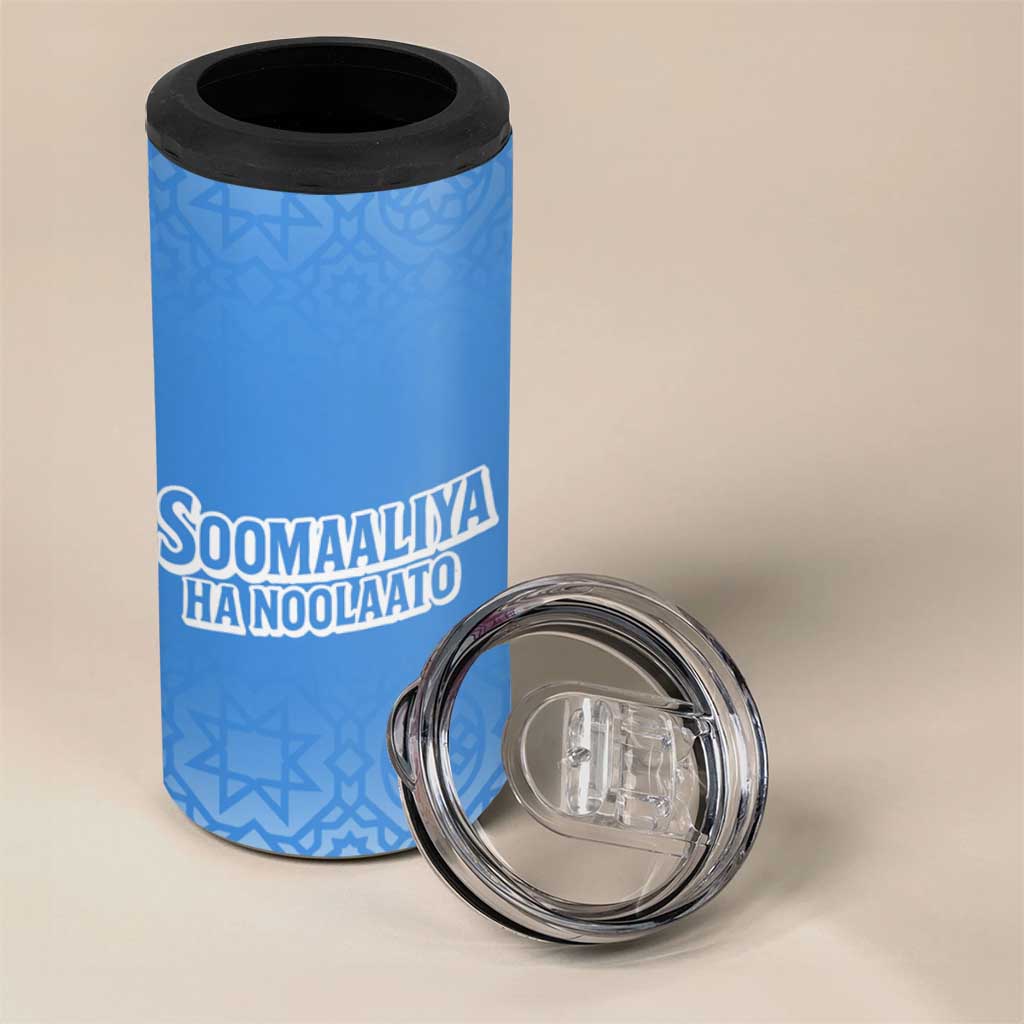 Somalia 4 in 1 Can Cooler Tumbler with Soomaaliya Ha Noolaato Nomad Moon Flag Spirit