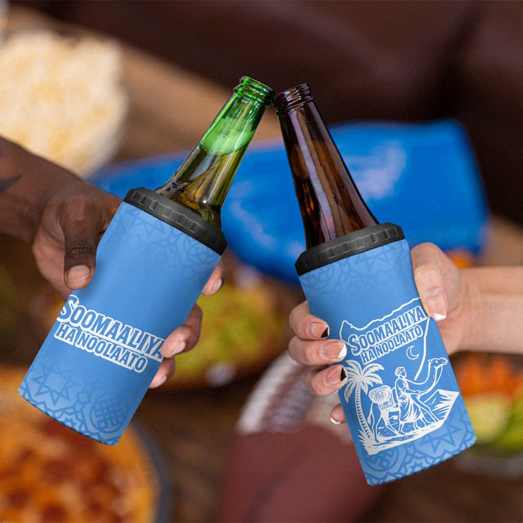 Somalia 4 in 1 Can Cooler Tumbler with Soomaaliya Ha Noolaato Nomad Moon Flag Spirit
