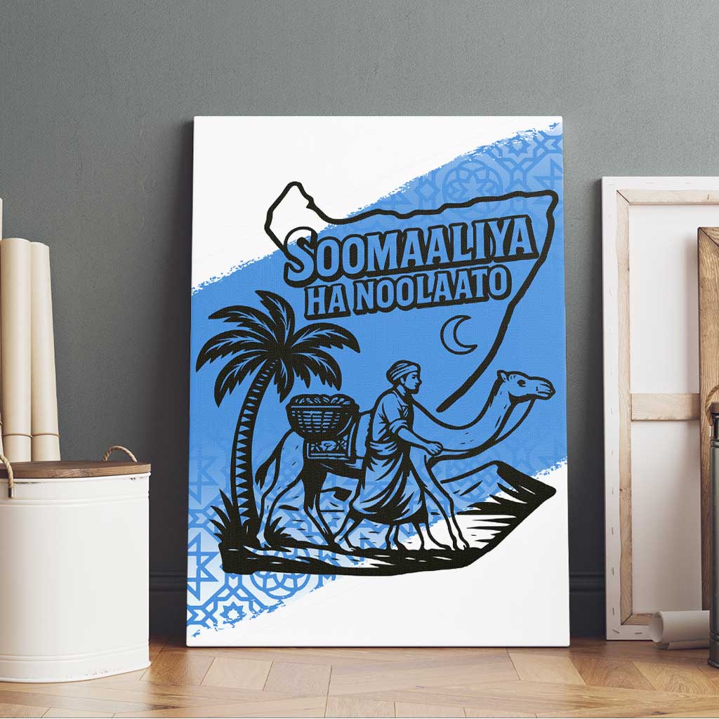 Somalia Canvas Wall Art with Soomaaliya Ha Noolaato Nomad Moon Flag Spirit